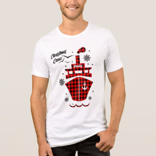 Weihnachts-Crew Karierte Schiff Schiff Urlaub Indi Tri-Blend Shirt