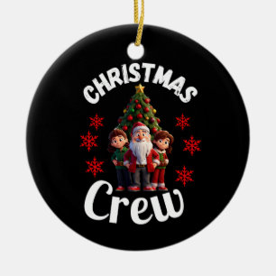 Weihnachts-Crew Keramik Ornament