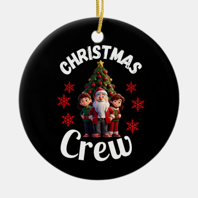 Weihnachts-Crew Keramik Ornament (Vorne)