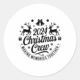 Weihnachts-Crew Matching Family Wiedersehen Graphi Runder Aufkleber