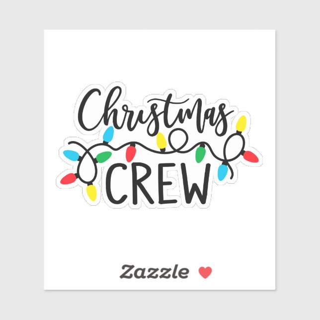 Weihnachts-Crew mit Lichtern Aufkleber (Blatt)