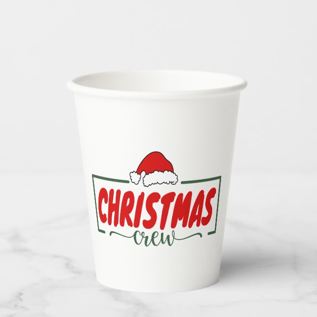 Weihnachts-Crew Pappbecher (Vorderseite)