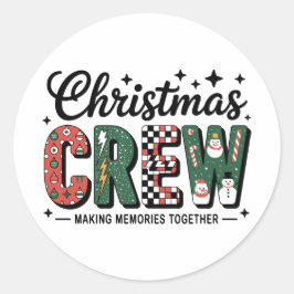 Weihnachts-Crew-Passende Feiertags-Familiengruppe Runder Aufkleber