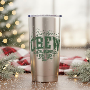 Weihnachts-Crew personalisierter Familienname Thermobecher