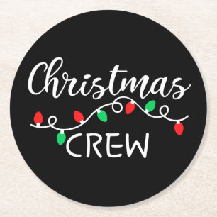 Weihnachts-Crew Runder Pappuntersetzer