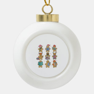 Weihnachts-Crew Santa Lebkuchen-Pflege-Team Keramik Kugel-Ornament