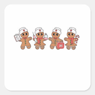 Weihnachts-Crew Santa Lebkuchen-Pflege-Trupp Quadratischer Aufkleber