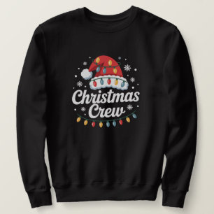 Weihnachts-Crew-Santa-Mütze & Lichter Sweatshirt