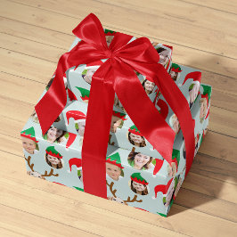 Weihnachts-Crew Sechs Foto Custom Gift Wrap Geschenkpapier Set