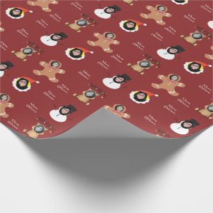 Weihnachts-Crew vier Foto Custom Funny Geschenkpapier