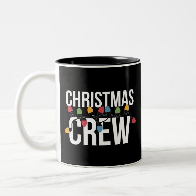 Weihnachts-Crew Weihnachtsfeiertag Zweifarbige Tasse (Links)