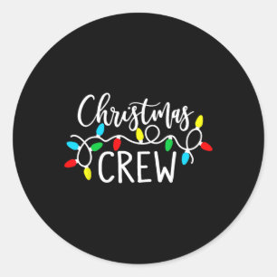 Weihnachts-Crew Xmas Lights Pajama Happy Holiday B Runder Aufkleber