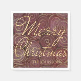Weihnachts-Crimson und Gold Serviette