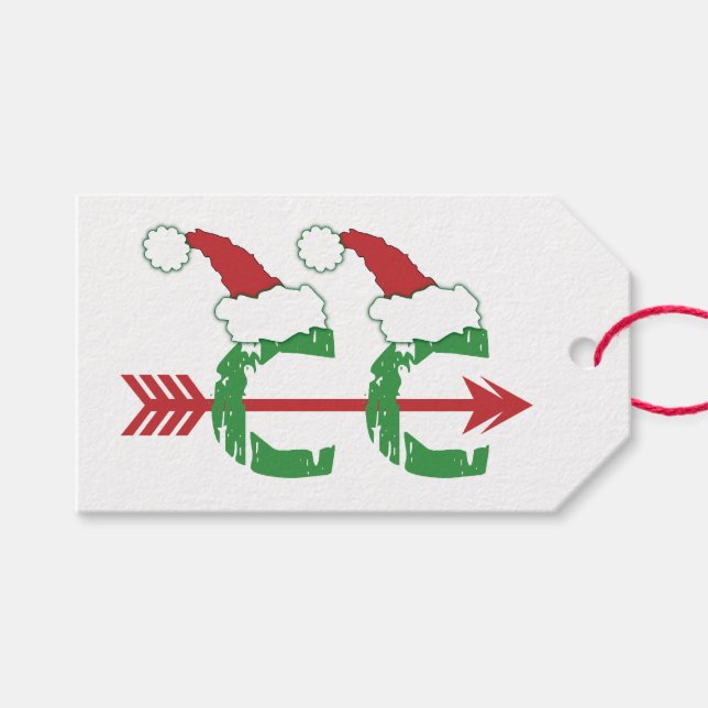 Weihnachts Cross Country Running © Geschenktasten Geschenkanhänger (Vorderseite (Horizontal))