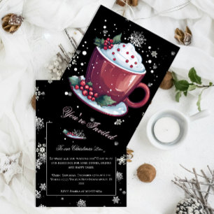 Weihnachts-Cup heiße Schokolade Feiertag Schwarz Einladung