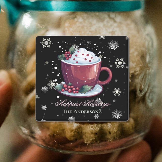 Weihnachts-Cup mit Personalisiertem Schokolade Etiketten (Christmas cup of hot chocolate personalized baking labels)
