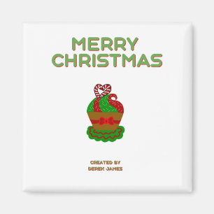 Weihnachts-Cupcake 2 Zoll Square Magnet