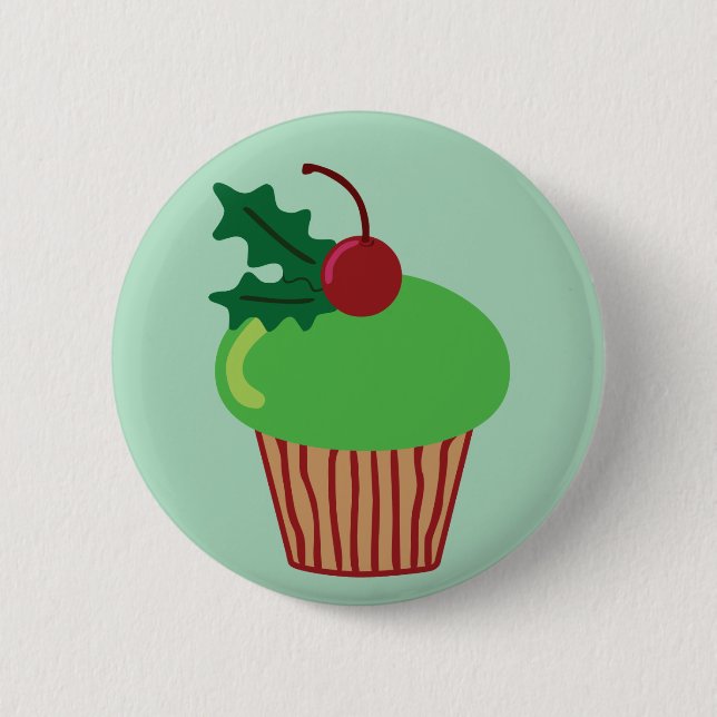Weihnachts-Cupcake Button (Vorderseite)