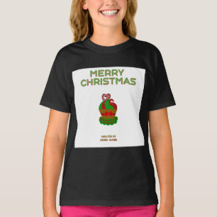 Weihnachts Cupcake Girl's Black Basic T Shirt