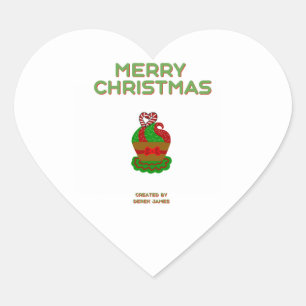 Weihnachts-Cupcake-Herz-Aufkleber Herz-Aufkleber
