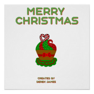 Weihnachts-Cupcake-Plakat Poster