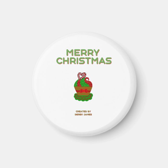 Weihnachts Cupcake Round Magnet (Vorne)