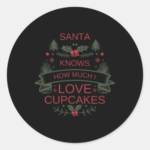 Weihnachts-Cupcakes-Liebhaber-Shirt für Comfort Fo Runder Aufkleber