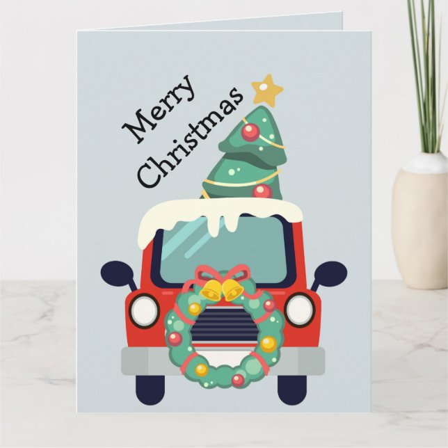 Weihnachts-Custom-In-Lkw-Fahrzeug Karte (Vorderseite)