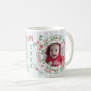Weihnachts Custom Joyful Holiday Wreath Kaffeetasse