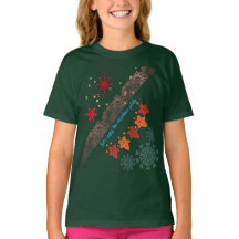 Weihnachts-Cute-Mädchen-T-Shirt-Festliches-Feierta