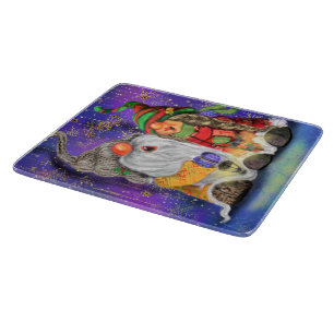 Weihnachts Cutting Board Happy Couple Gnome Gesang Schneidebrett