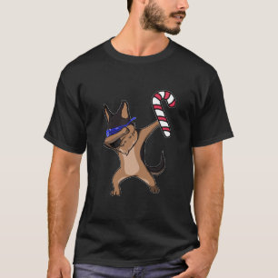 Weihnachts Dabbing German Shepherd Dog Candy Cane  T-Shirt