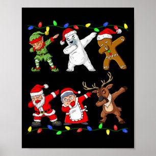 Weihnachts Dabbing Santa and Friends Quarantine Bo Poster