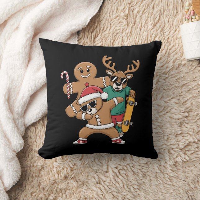 Weihnachts-Dabbing Santa Bar Skate Rentier Xmas Kissen (Decke)