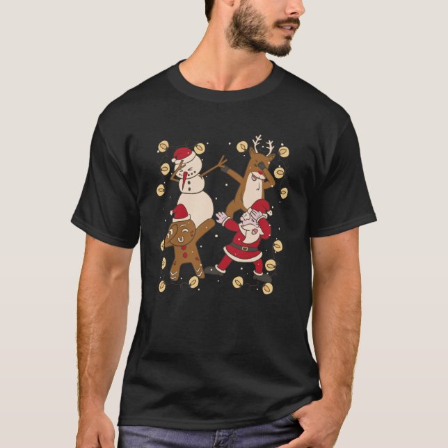 Weihnachts-Dabbing Santa Elf Freunde Xmas Dab Boys T-Shirt (Vorderseite)