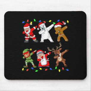 Weihnachts-Dabbing Santa Elf und Freunde Jungen Ki Mousepad