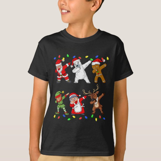 Weihnachts-Dabbing Santa Elf und Freunde Jungen Ki T-Shirt (Vorderseite)