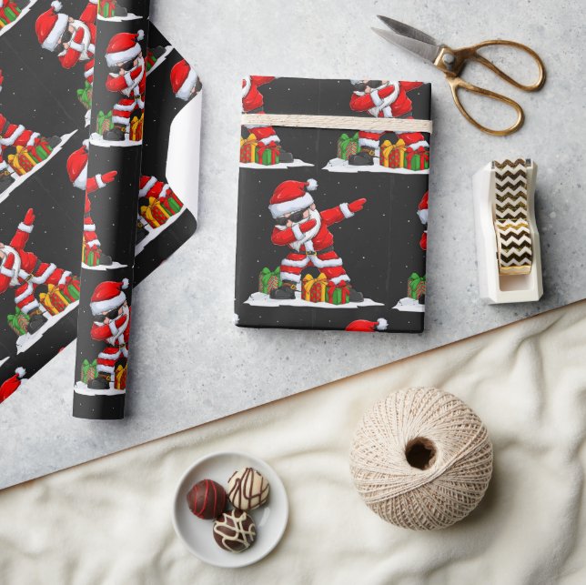 Weihnachts-Dabbing Weihnachtsfest Winterurlaub Geschenkpapier (Kunsthandwerk)