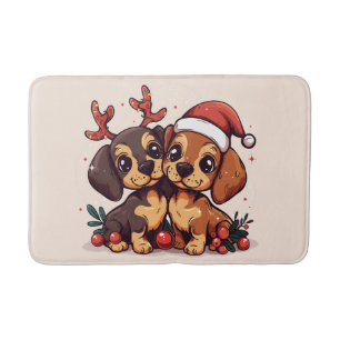 Weihnachts-Dachshund-Hunde Badematte