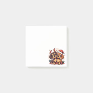 Weihnachts-Dachshund-Hunde Post-it Klebezettel