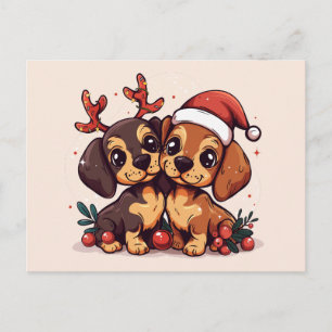 Weihnachts-Dachshund-Hunde Postkarte