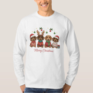 Weihnachts-Dachshund-Hunde Süßer Feiertags-Wiene T-Shirt