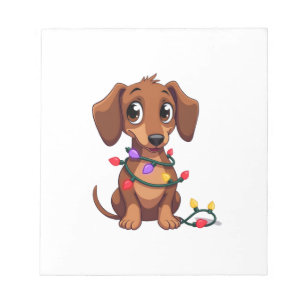 Weihnachts-Dachshund-Lichter (3) Notizblock