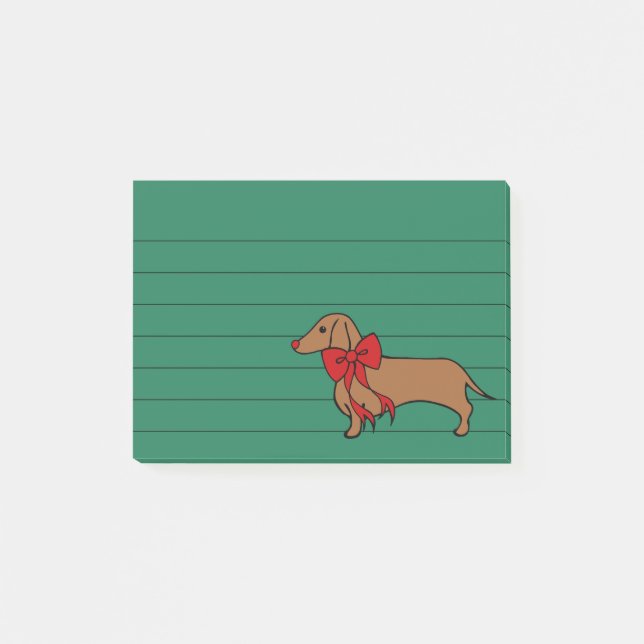 Weihnachts-Dachshund-Post-it-Notes-Geschenk Post-it Klebezettel (Vorderseite)