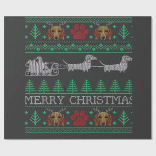 Weihnachts-Dachshund Wiener Dog Dachshund Hässlich Geschenkpapier