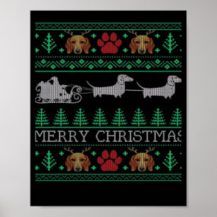 Weihnachts-Dachshund Wiener Dog Dachshund Hässlich Poster