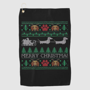 Weihnachts-Dachshund Wiener Hund Dachshund Hässlic Golfhandtuch