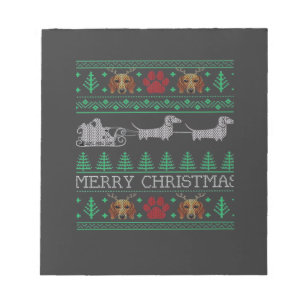 Weihnachts-Dachshund Wiener Hund Dachshund Hässlic Notizblock