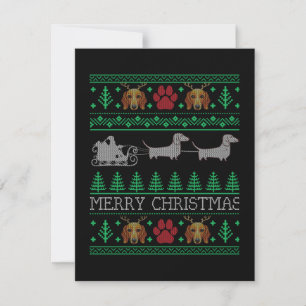 Weihnachts-Dachshund Wiener Hund Mitteilungskarte