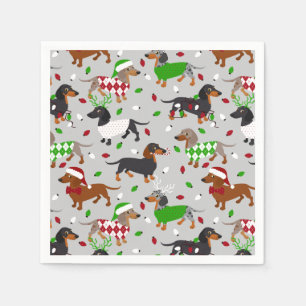 Weihnachts-Dackel Alle Mäntel Napkins Serviette